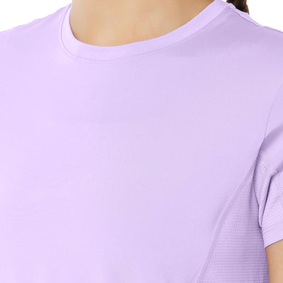 Flaunt Short Sleeve Round Neck Workout T-Shirt - Digital Lavender