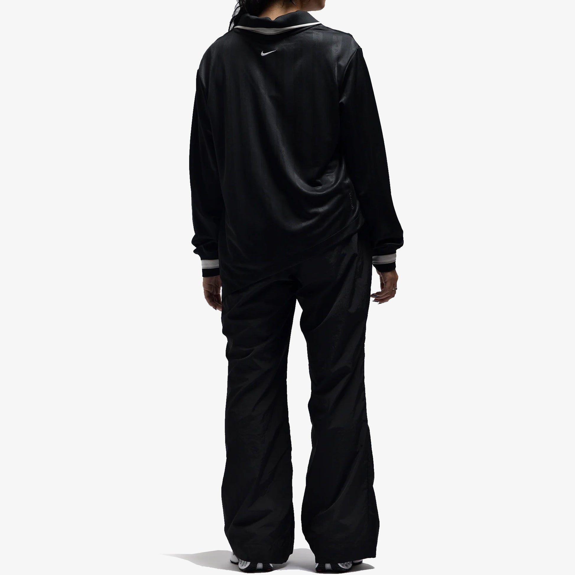 NIKE | AS W NSW CLLCTN DF JQRD LS JSY { BLACK/LT IRON ORE/WHITE
