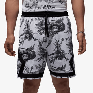 JORDAN | SPORT DRI-FIT PRINTED DIAMOND SHORTS { WHITE/BLACK/BLACK