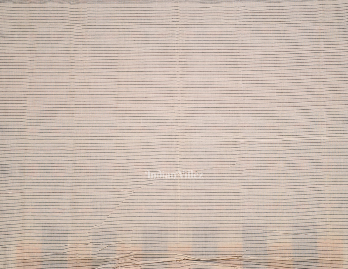 Orange Black Pure Sambalpuri Cotton Saree