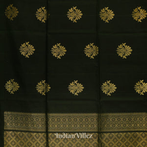 Deep Green Pure Kanjivaram Soft Silk Saree
