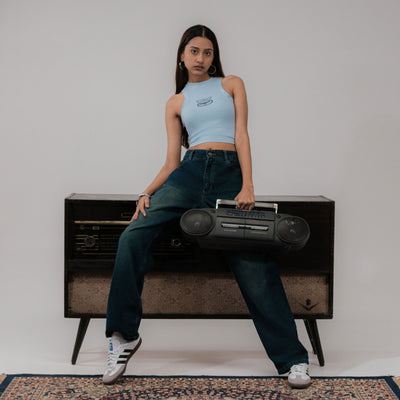 SUPERKICKS | CROP TOP { LIGHT BLUE