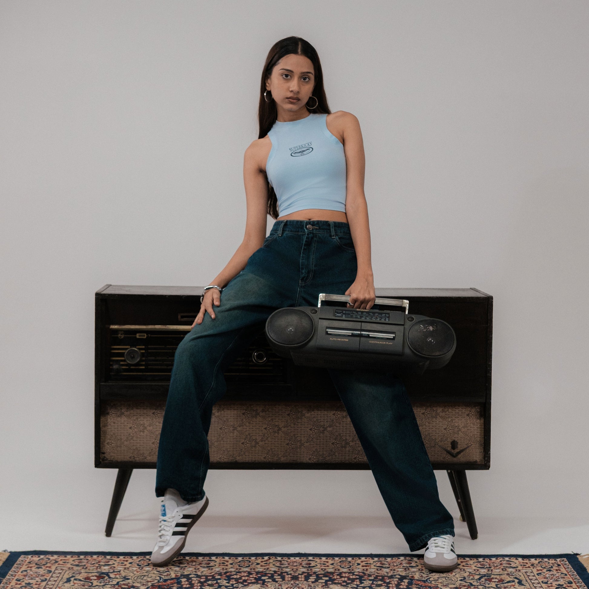 SUPERKICKS | CROP TOP { LIGHT BLUE