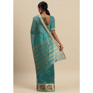 Morpich Woven Cotton Silk Saree