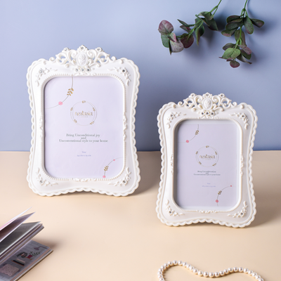 Crowned White Large Photo Frame