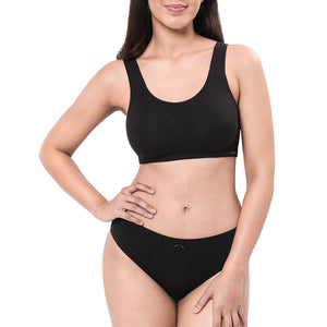 All Day Lounge Solid Non Padded Non-Wired Bra - Black