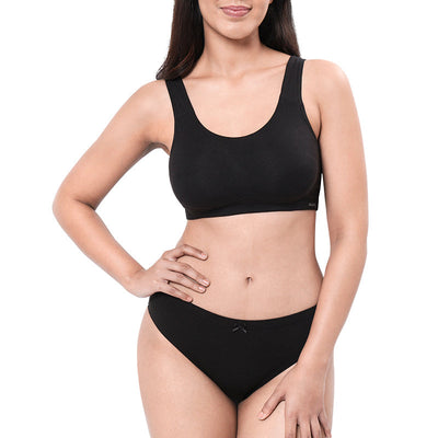 All Day Lounge Solid Non Padded Non-Wired Bra - Black