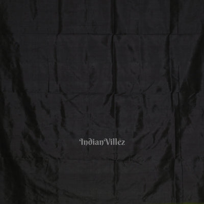 Parrot Green Black Buti Odisha Handloom Khandua Silk Saree