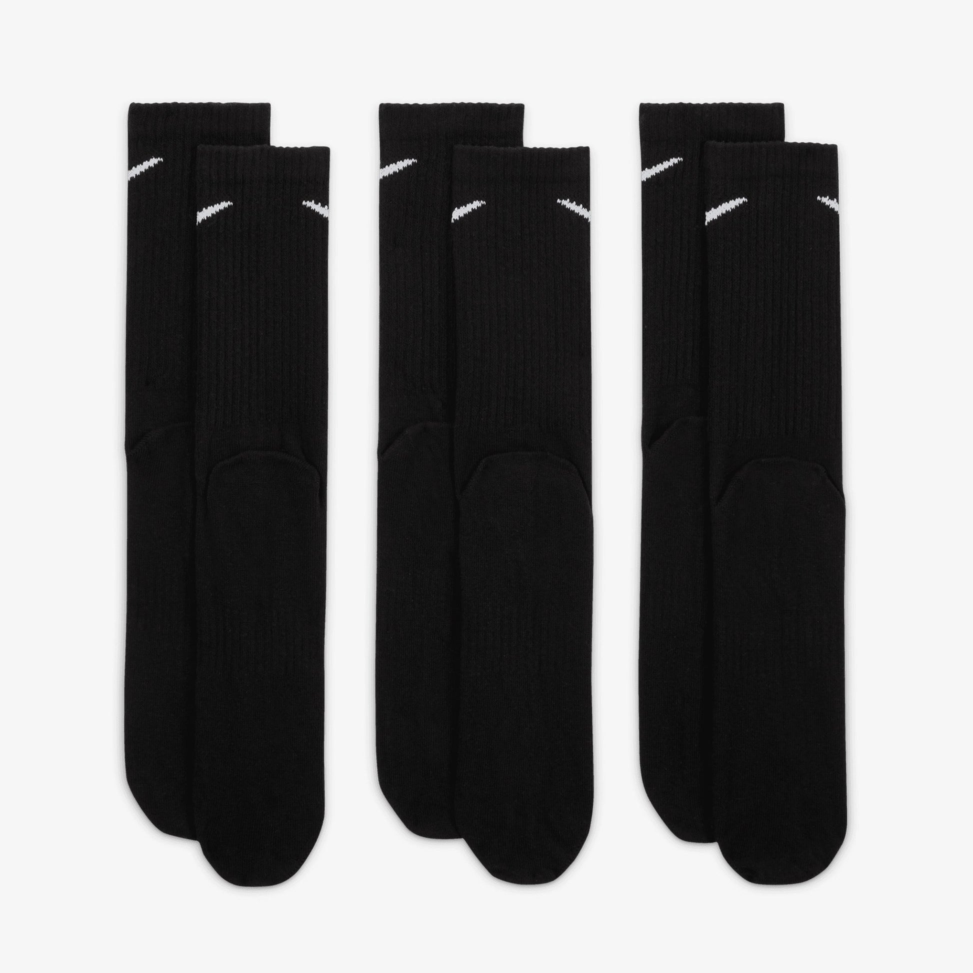 NIKE | EVERYDAY LIGHTWEIGHT TRAINING CREW SOCKS { BLACK/WHITE