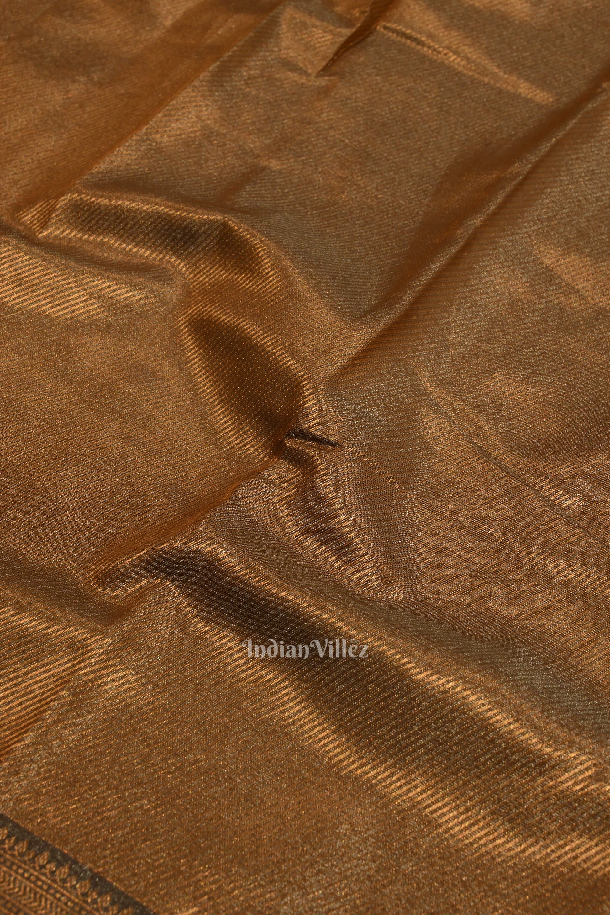 Copper Pure Kanjivaram Tissue Silk Saree