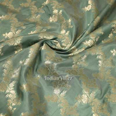 Sea Green Meenakari Pure Mashru Satin Silk Banarasi Saree