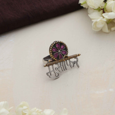 trueBrowns Silver Gold Tone Musafir Ring