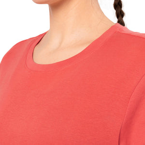 Essential Basic Short Sleeve Round Neck T-Shirt - Cayenne