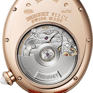 Breguet Reine Pave Dial Brown Strap Gold Touch Watch for Women