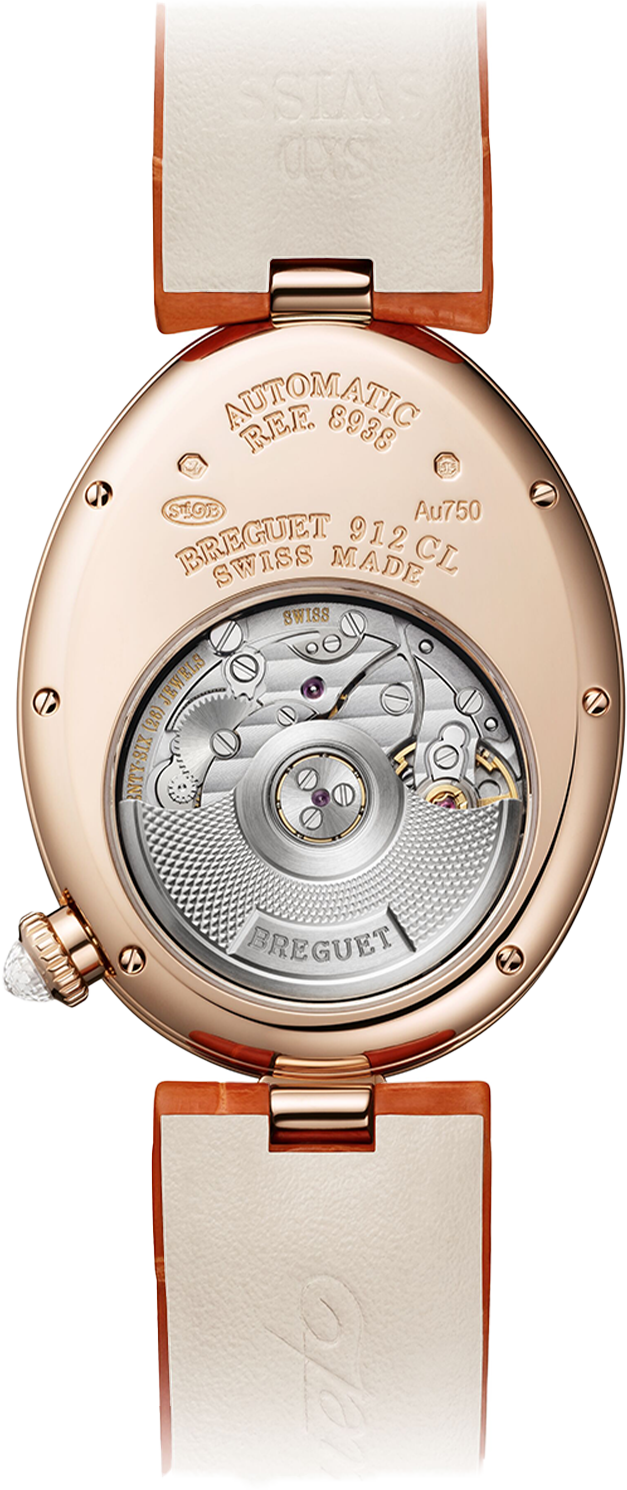 Breguet Reine Pave Dial Brown Strap Gold Touch Watch for Women