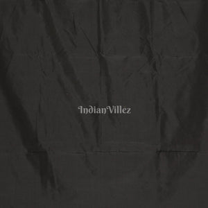 Black Sitar Instrument Hand-Painted Pattachitra Saree