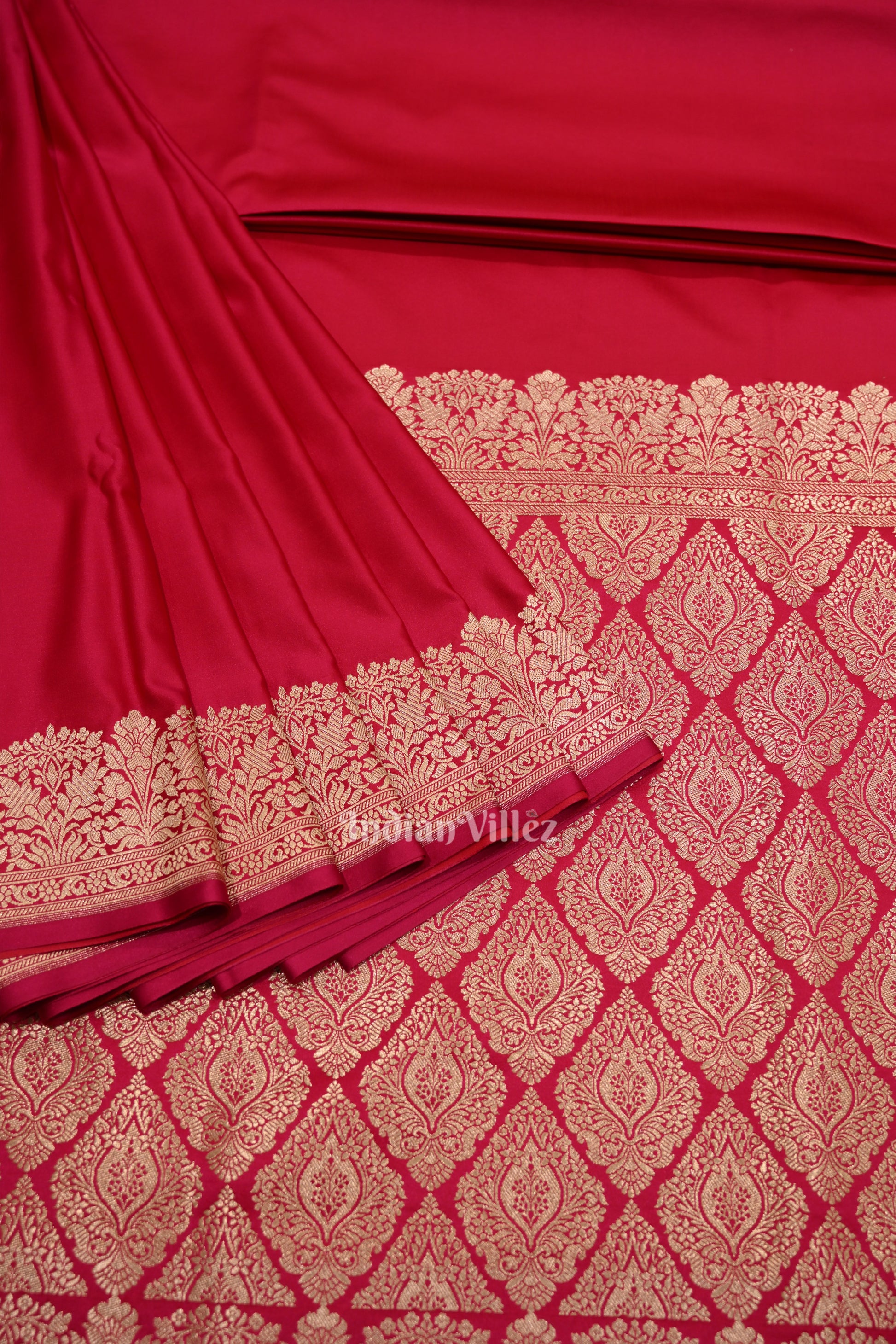 Exclusive Bright Pink Pure Soft Mashru Satin Silk Banarasi Saree