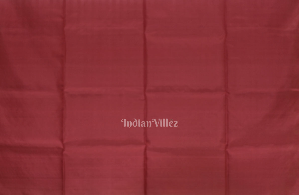 Sky Green With Pinkish Red Pure Kanjivaram Soft Silk Saree