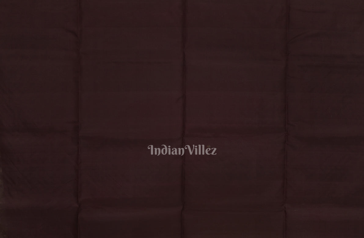 Black Coffee With Golden Floral Motif Pure Kanjivaram Soft Silk Saree