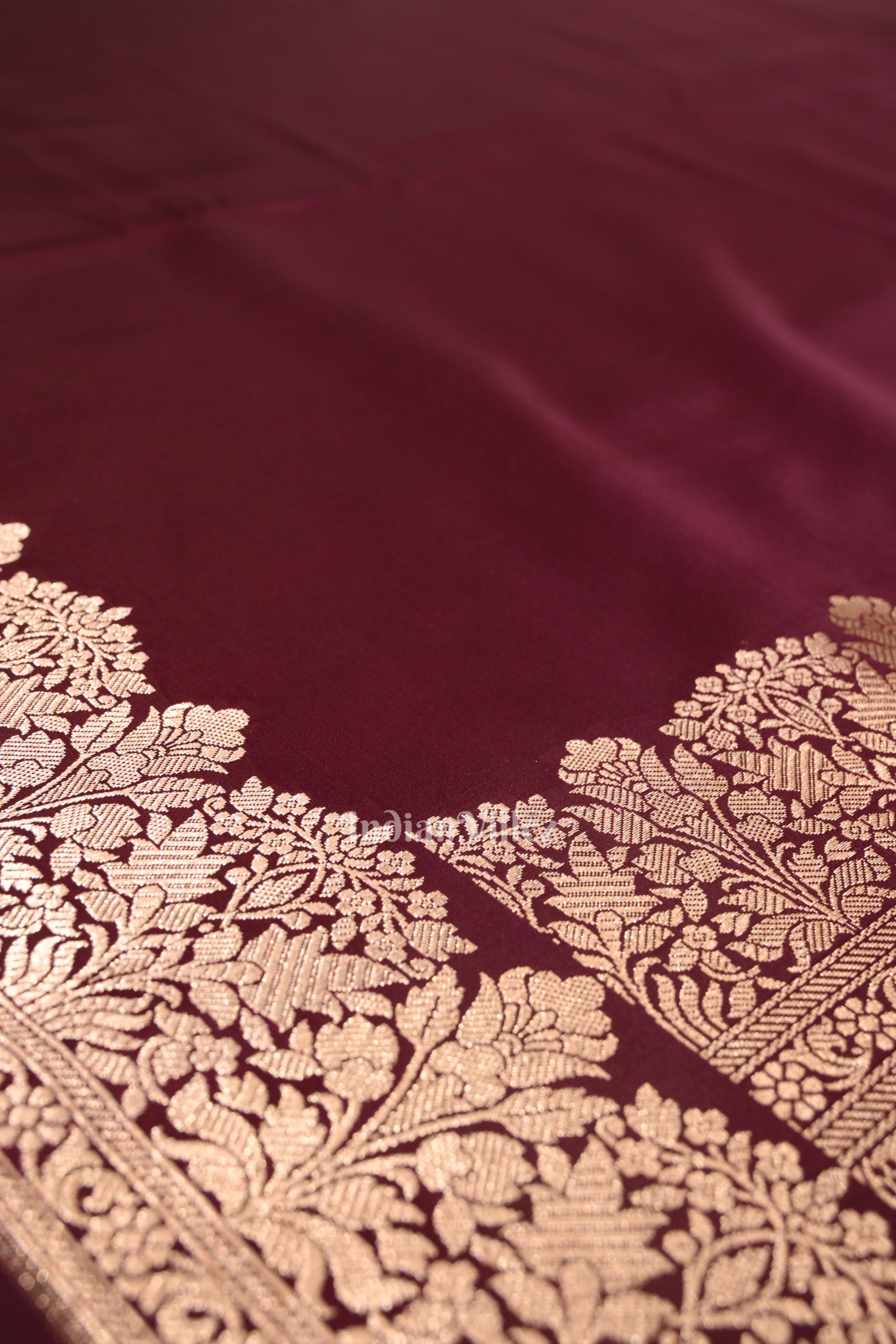 Plum Purple Soft Pure Mashru Satin Silk Banarasi Saree