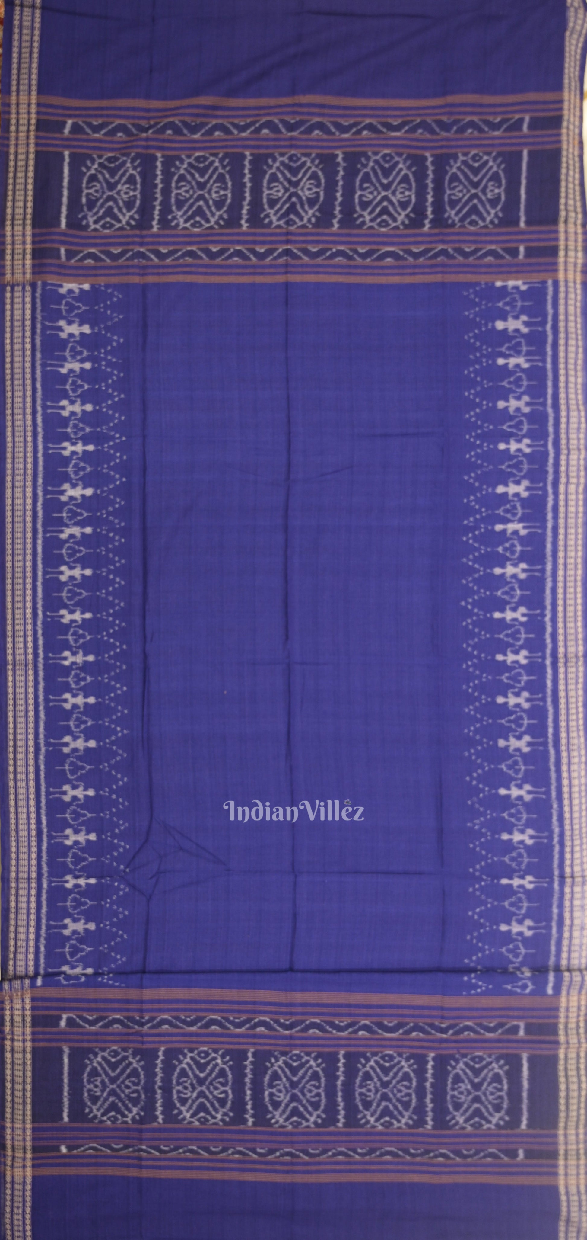 Peach Pink Blue Odisha Ikat Sambalpuri Dress Set & Dupatta