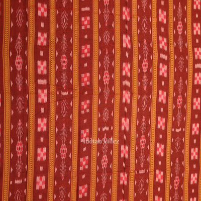 Maroon  Black  Maniabandha Sambalpuri Cotton Dress set & Dupatta