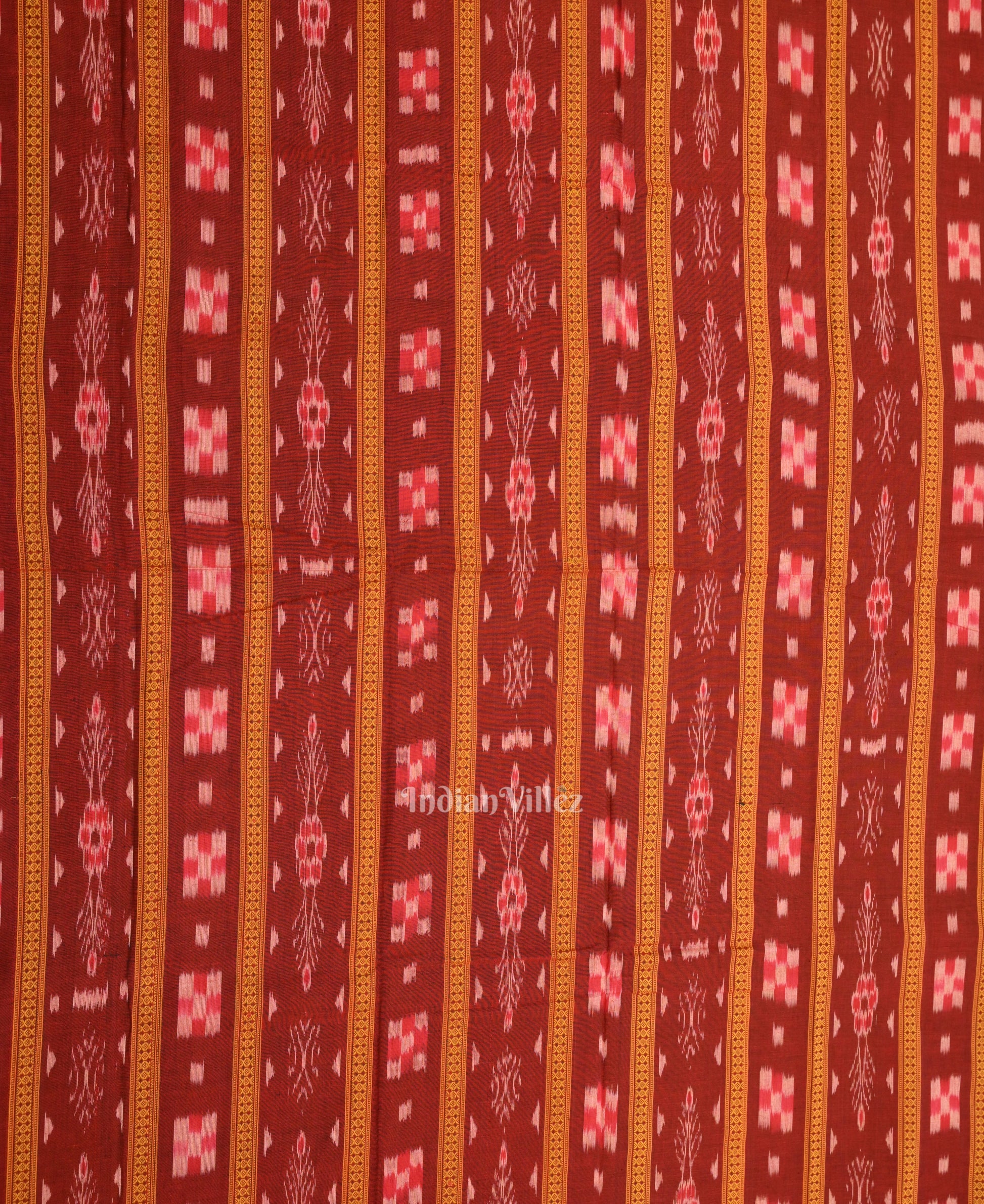 Maroon  Black  Maniabandha Sambalpuri Cotton Dress set & Dupatta