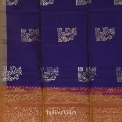 Redish Purple Pure Kanjivaram Soft Silk Saree
