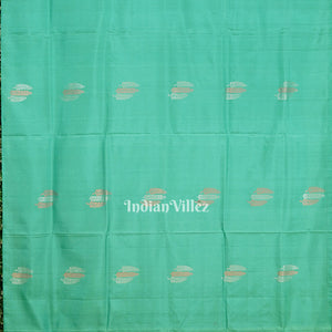 Sea Green With Pink Pure Kanjivaram Soft Silk Saree