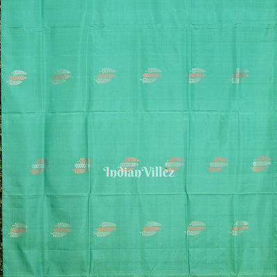 Sea Green With Pink Pure Kanjivaram Soft Silk Saree