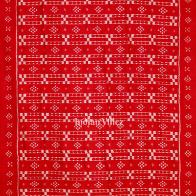 Reddish Orange Odisha Ikat Designer Contemporary Silk Saree