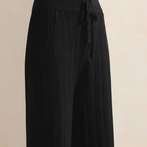 trueBrowns Black Woollen Flared Pants