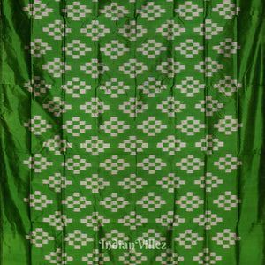 Green Grey Pasapali Theme Sambalpuri Silk Saree