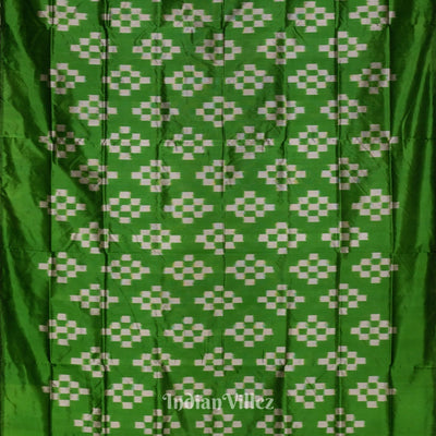 Green Grey Pasapali Theme Sambalpuri Silk Saree