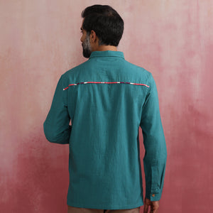 trueBrowns Men's Blue Cotton Shirt