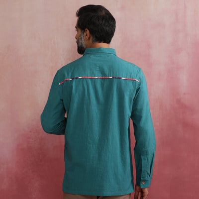 trueBrowns Men's Blue Cotton Shirt