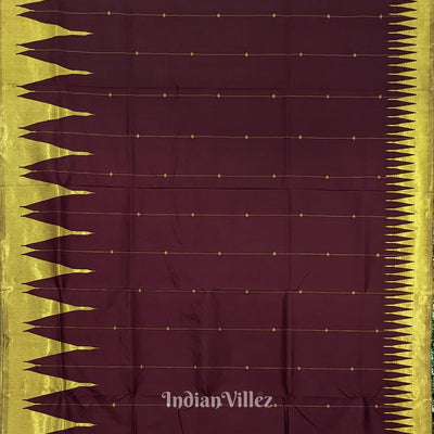 Coffee with Golden Phoda Kumbha Sambalpuri Silk Saree with Zari (Tissue)