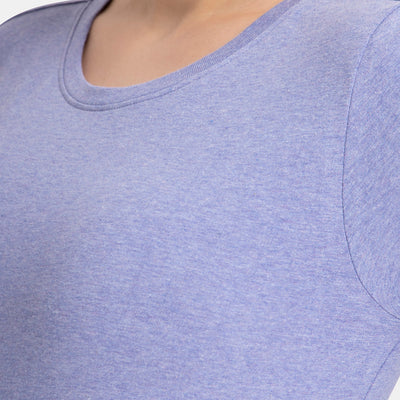 Essential Long Sleeve Round Neck T-Shirt - Infinity Blue Marl
