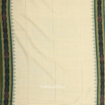 Green White  Pasapali Odisha Ikat Sambalpuri Dress Set & Dupatta