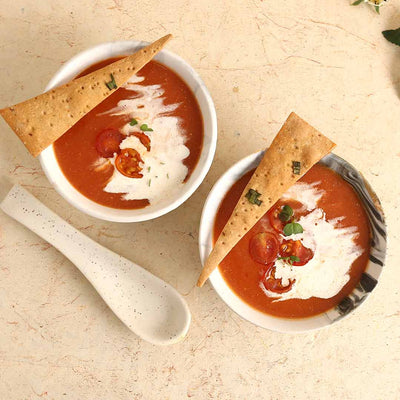 Teramo Stoneware Soup Bowl - Marble White (Set of 2).