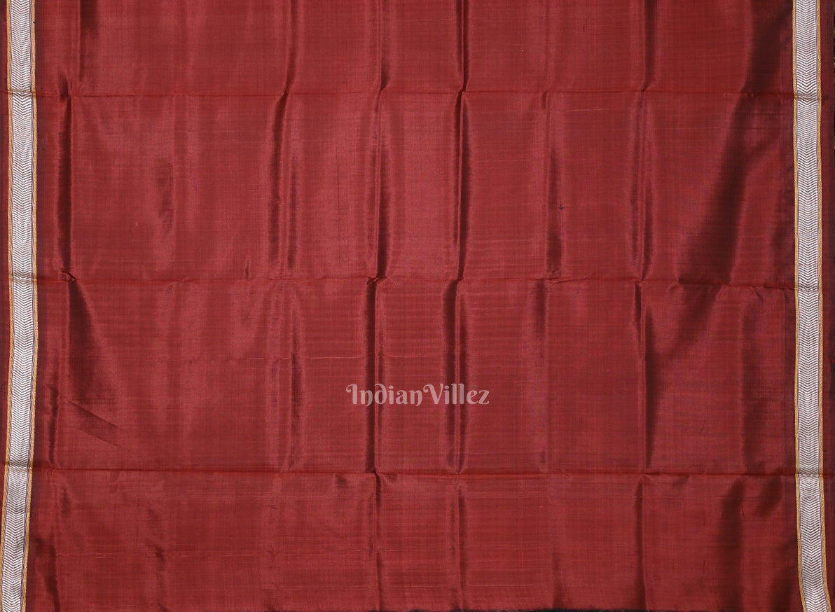 Navy Blue with Maroon Odisha Ikat Contemporary Silk Saree