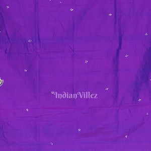 Purple Dual Tone Radha Krishna Boita Theme Hand-Painted Pattachitra Saree