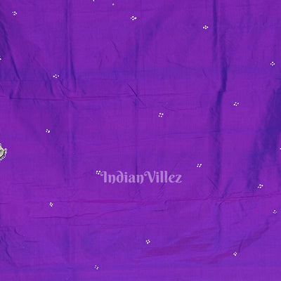 Purple Dual Tone Radha Krishna Boita Theme Hand-Painted Pattachitra Saree