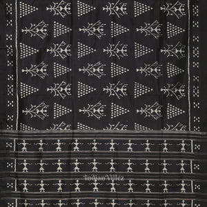 Black Tribal Designer Contemporary Silk Saree