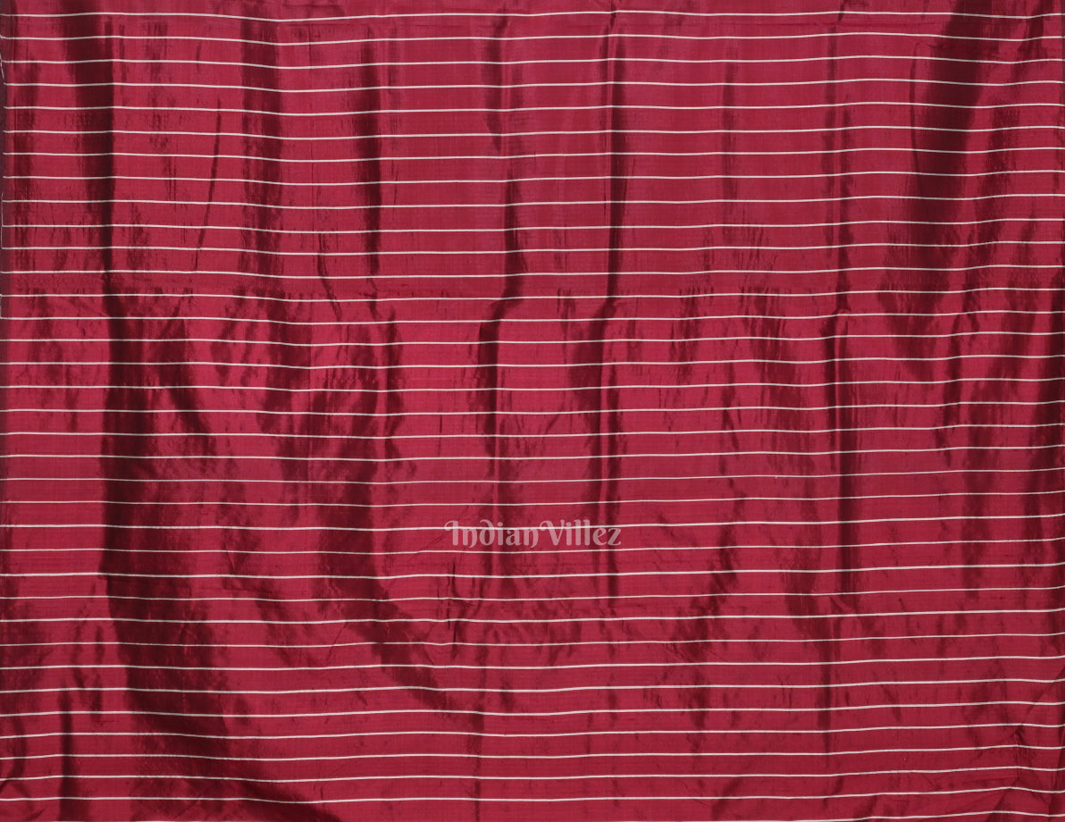 Maroon Fish Motif Odisha Ikat Contemporary Designer Saree