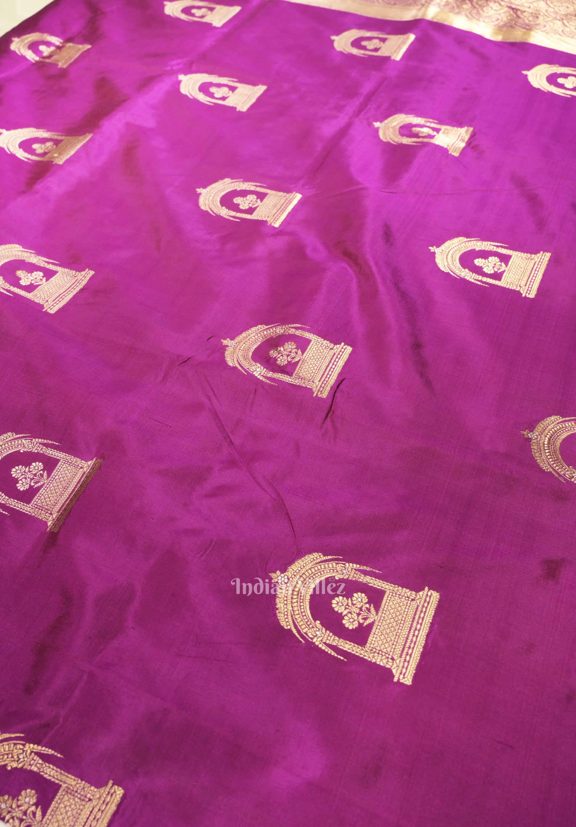 Purple DualTone Pure Banarasi Katan Silk Saree