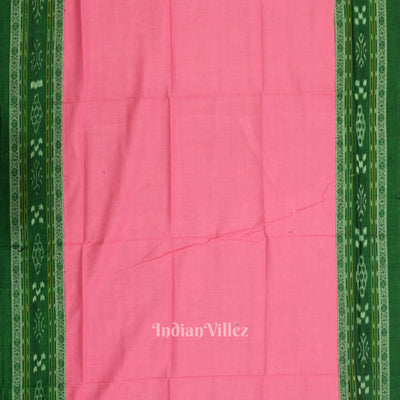 Forest Green Pink Pasapali Sambalpuri Cotton Dress set with Dupatta