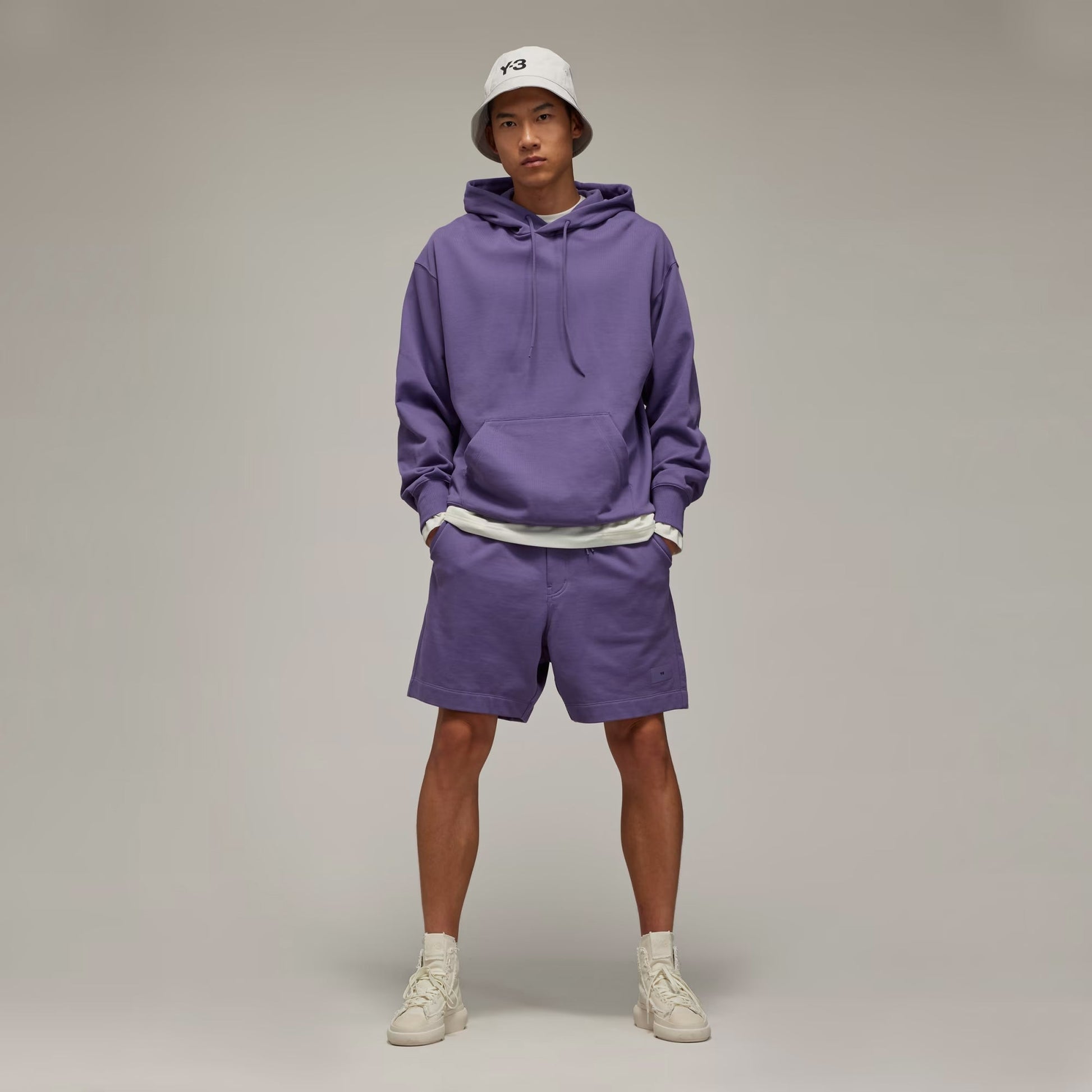 Y-3 | ORGANIC COTTON TERRY SHORTS  { TECH PURPLE