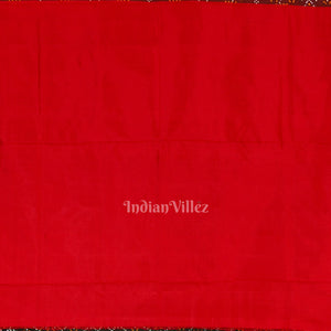 Black Red Floral Motif Pochampally Ikat Handloom Silk Saree