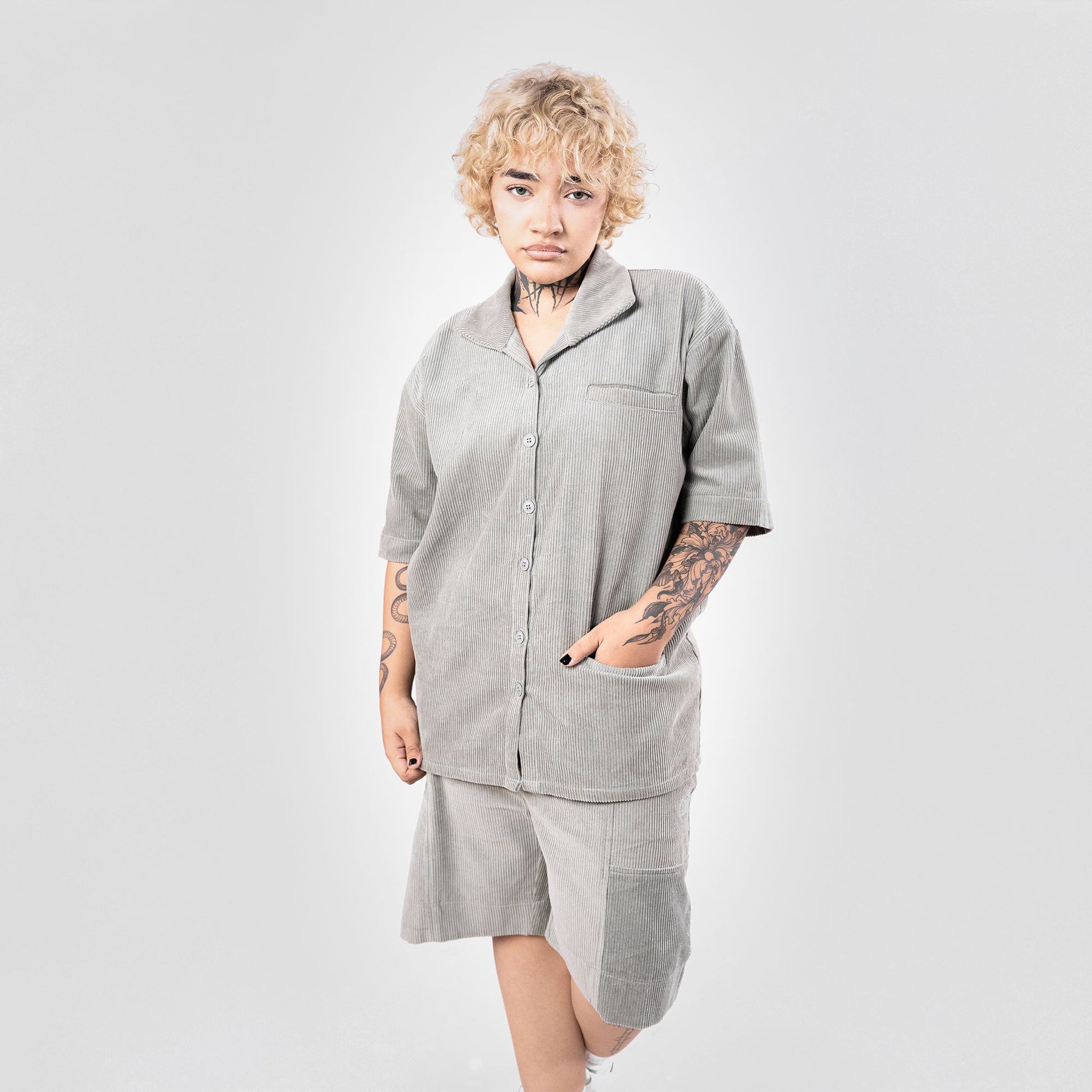SUPERKICKS | CORDUROY SHIRT { SLATE GREY